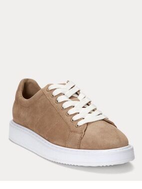 Lauren Ralph Lauren Suede caramel Low-Top Sneakers with White Sole